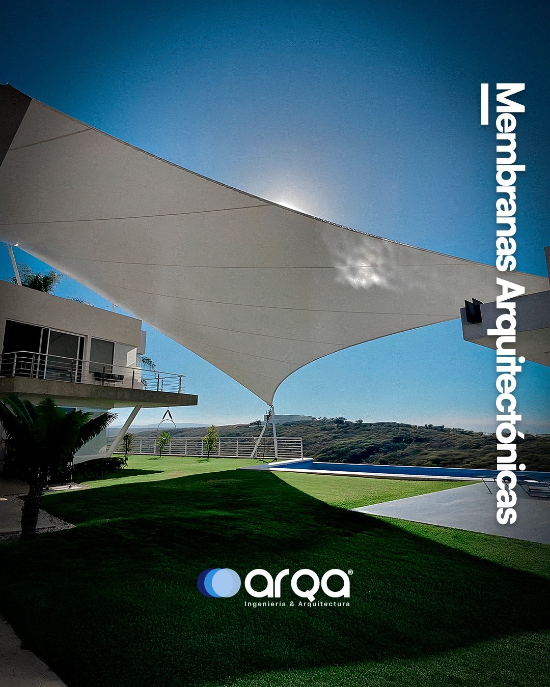 Membrana arquitectónica blanca instalada por ARQA